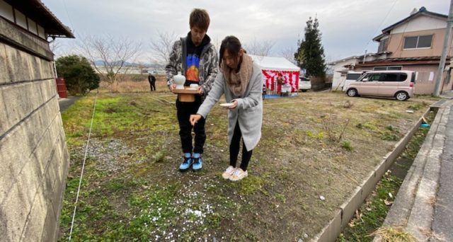 甲賀市にて地鎮祭＆地縄立会い。